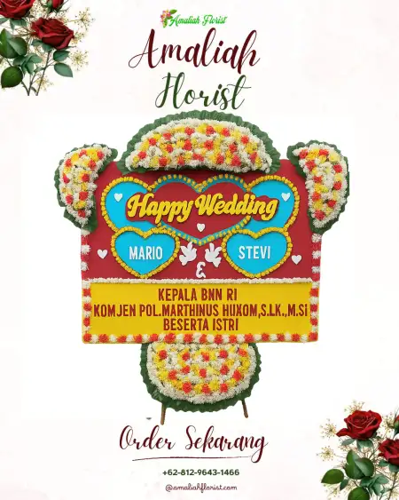 Papan Bunga Pernikahan Rata Agung